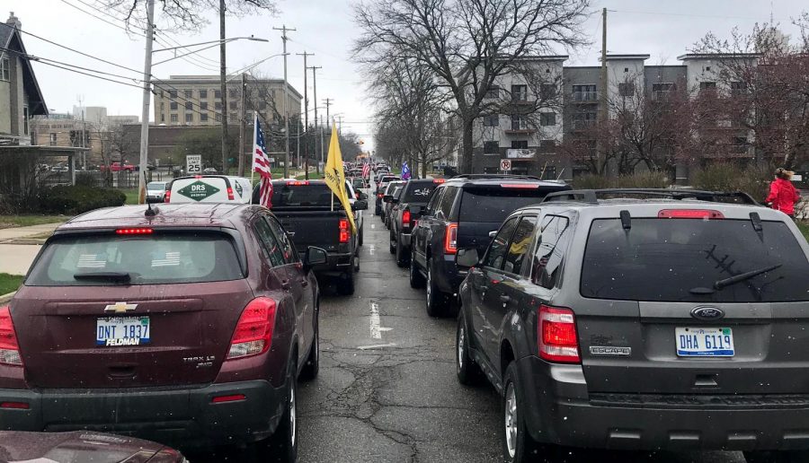 Michiganders protested Gov. Whitmers shutdown orders April 15 in Lansing by causing traffic gridlock.